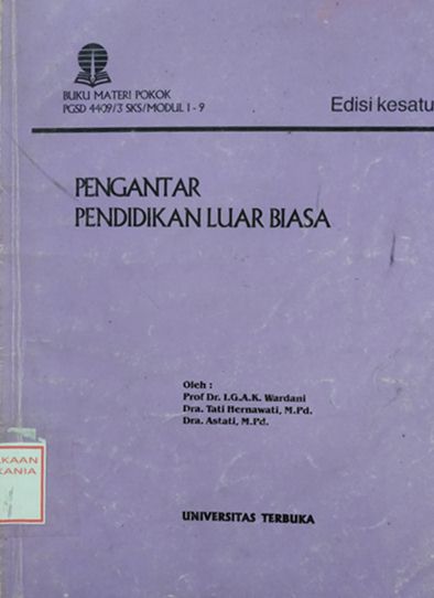 Cover Materi Pokok Pengantar Pendidikan Luar Biasa PGSD 4409/3 SKS/Modul 1-9