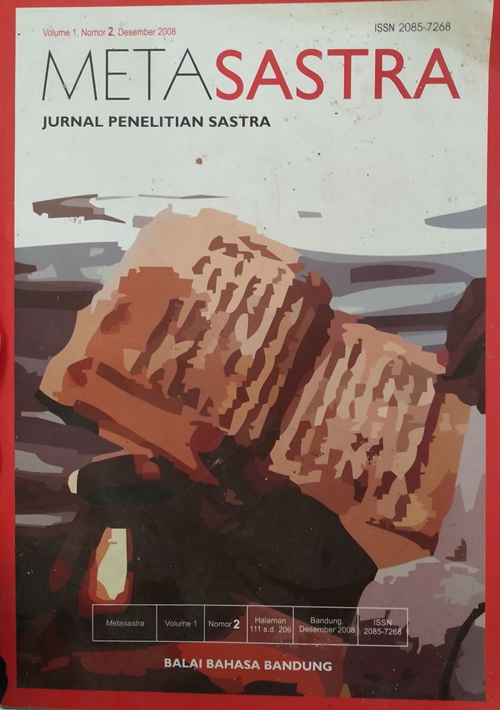 Cover METASASTRA: Jurnal Penelitian Sastra Vol. 1 No. 2 Desember 2008